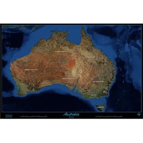 Australia from space satellite map print/poster photograph