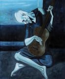 Art Reproduction Oil Painting - Picasso Paintings: The Old Guitarist, 1903 - Classic 20 X 24 - Hand Painted Canvas Art