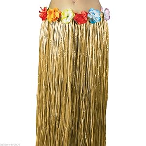 Adult Natural Hawaiian Summer Grass Fancy Dress Party Hula Skirt 35