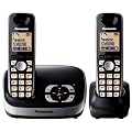Panasonic KX-TG6522EB DECT Twin Digital Cordless Phone Set with Answer Machine - Black