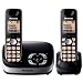 Panasonic KX-TG6522EB DECT Twin Digital Cordless Phone Set with Answer Machine - Black