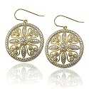 18k Gold Overlay Sterling Silver Diamond-Accent Earrings