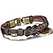 FIBO STEEL.Vintage Alloy Braided Leather Bracelet for Men Wrist Rope, 8.5 inches