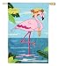 Bedazzled Pink Flamingo Garden Size Applique Flag