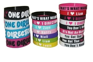 20pcs I Love ONE Direction Bracelet Silicone Wristband so in Love Heart 1d 20pcs