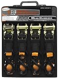 HOMAK HA01004115 4-Piece Standard Ratchet Strap Set 1-Inch by 15-Feet