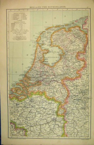 MAP HOLLAND NETHERLANDS AMSTERDAM NORTH SEA