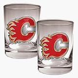 Calgary Flames 2 Piece Rocks Glass Set