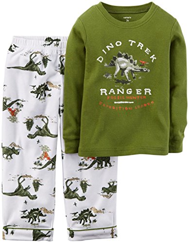 Carter's Little Boys' 2-Piece Cotton and Fleece Pajama Set (5 Toddler, Dino Trek)