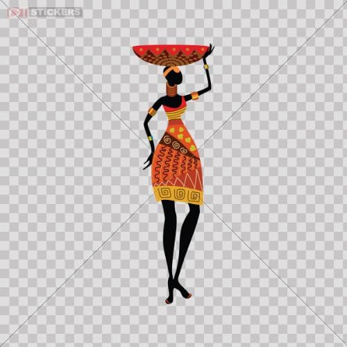 Decal Sticker African Woman Car Window Wall Art Decor Doors Helmet Truck Motorcycle Note Book Mobile Laptop Glass Size: 5 X 1.6 Inches Vinyl color print