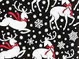 Reindeer and Snowflakes Christmas Holiday Gift Wrap Paper - 16 Foot Roll
