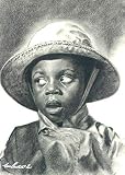  : Little Rascal's Buckwheat Portrait Charcoal Drawing Matted 16" X 20"