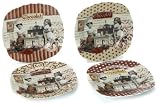 Nuova R2S - 615MAIT - Coffret 4 Assiettes Gateaux - Maître Chocolatier - 20cm
