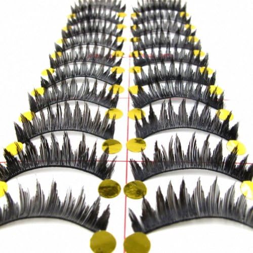 LTop eyelash 10 Pairs Black Super Thick Pointed Tail Makeup False Eyelashes