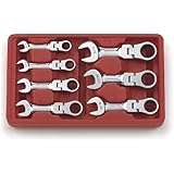 GearWrench 9570 7 Piece SAE Stubby Flex-Head Combination Ratcheting Wrench
