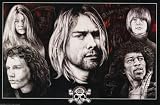 Dead at 27 (Kurt Cobain, Jimi Hendrix, Janis Joplin, Jim Morrison, Brian Jones) Art Poster Print - 24 X 36