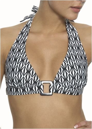 Shoshanna Mod Diamond ring halter bikini top