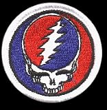 Grateful Dead - 1 3/4 Small Steal Your Face (Skull with Lightning Bolt) - Embroidered Iron On or Sew On Patch