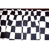 New Custom Made Curtain Valance From Black & White Checkered Flag Race Car Fabric