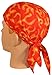 Skull Cap Biker Caps Headwraps Doo Rags - Liquid Orange Flames on Red