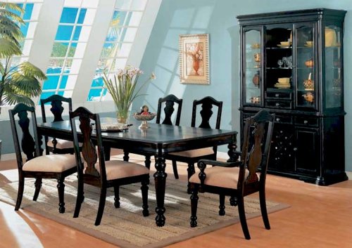 7PC Beautiful Traditional Dining Set In Cappuccino Finish.