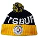 Pittsburgh Steelers Mitchell & Ness Throwback Cuffed Knit Hat with Pom