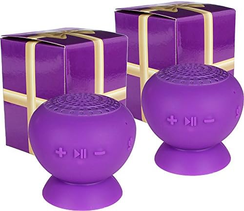 Lyrix JIVE Jumbo 2-Pack Waterproof Pairable Wireless Bluetooth Speakers (Purple)