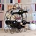 Elegant Espresso Brown Leaf Décor Metal 7 Bottle Organizer Wine Rack by MyGift