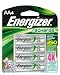 Energizer NH15BP-4 Rechargeable Nickel Metal Hydride AA Battery 4 Pack
