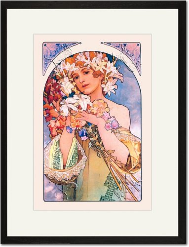 Black Framed/Matted Print 17x23, Flower