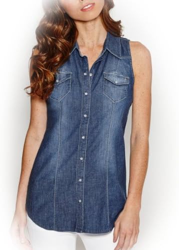 G by GUESS Women's Maelie Denim Tunic, RINSE WASH (MEDIUM)