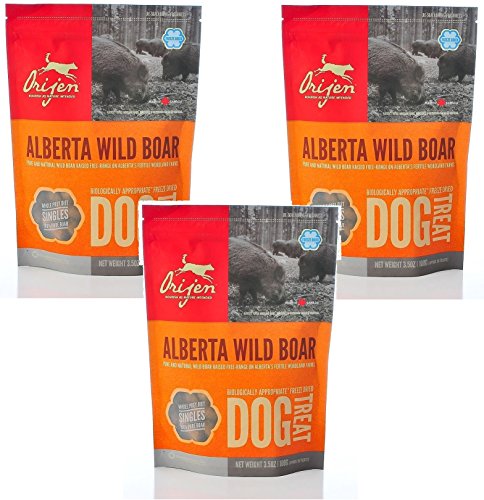 Orijen Alberta Wild Boar Singles Freeze-dried Dog Treats, 3.5-oz Bag (Pack of 3)