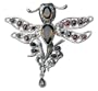 Quartz and garnet brooch-pendant, 'Fairy'