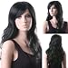 Songmics Neu Perücke Schwarz Gelockt Lang Haar Wigs WFF041