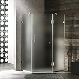 IMAGE OF Vigo Industries Vigo 40-In x 40-In Frameless Neo-Angle 3/8-In Frosted/Chrome Shower Enclosure VG6062CHMT40
