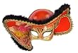 Red Venetian Mask with Hat