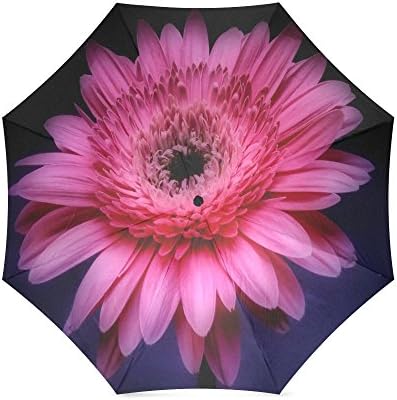 Monther's Day Gitfs Pink Gerbera Daisy Design Folding Rain Umbrella/Sun Umbrella Travel Umbrella Anti-UV