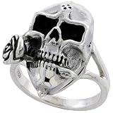 Sterling Silver Skull Poison Ring size 10