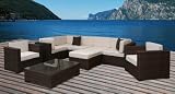Atlantic Southampton Sectional 9-Piece Furmiture Set - Off-White