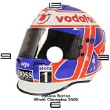 FORMULA ONE JENSON BUTTON F1 WORLD CHAMPION HELMET ON A CD DVD QUARTZ WALL CLOCK WITH BATTERY AND DESK STAND