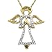 14k Yellow Gold Diamond Angel Pendant (1/8 cttw, I-J Color, I2-I3 Clarity), 18