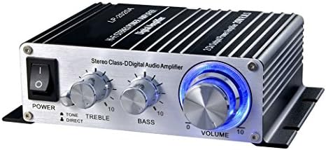 2Ch Digital Power Amplifier, Mowon Tripath Class T HIFI Steoro Audio Mini Amplifier 20x2W AMP with 3A Power Supply Black