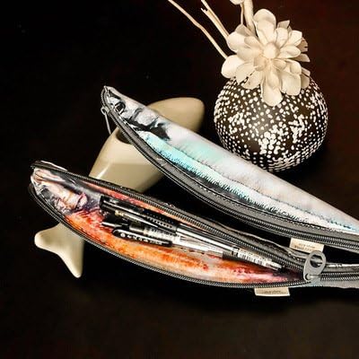 NewX Fish-like Saury Desigh Zipper Pouch Weird Creative Pen Pencil Box Case Coin Purse Cosmetic Makeup Bag Gift for School Supplies 1 pack
