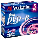 Verbatim 43510 8CM DVD-R 1.4GB Mini slim Jewel Case 5pk