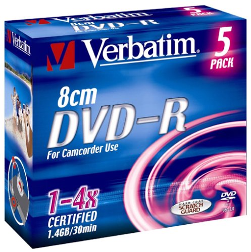 Verbatim 43510 8CM DVD-R 1.4GB Mini slim Jewel Case 5pk