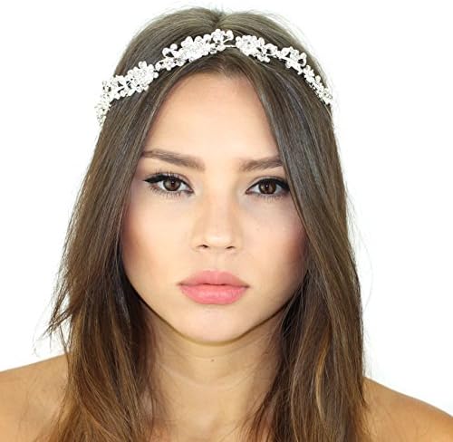Great Gatsby Inspired Art Deco Crystal Vine Headpiece Silvertone