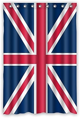 Custom Vintage United Kingdom Union Jack Flag British Flag Design Polyester Fabric Window Curtain 50"X84"(One Piece)