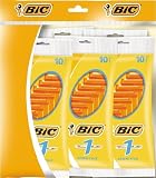 BiC 1 Sensitive Mens Single Blade Disposable Shaver 5 packs of 10