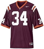 Nike Virginia Tech Hokies #34 Maroon Football Jersey