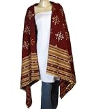 Thread & Mirror Work Embroidered Wool Shawls 80 X 40 Inches